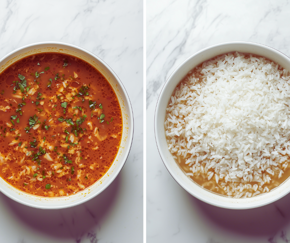 Cooking rice in soup vs. separately