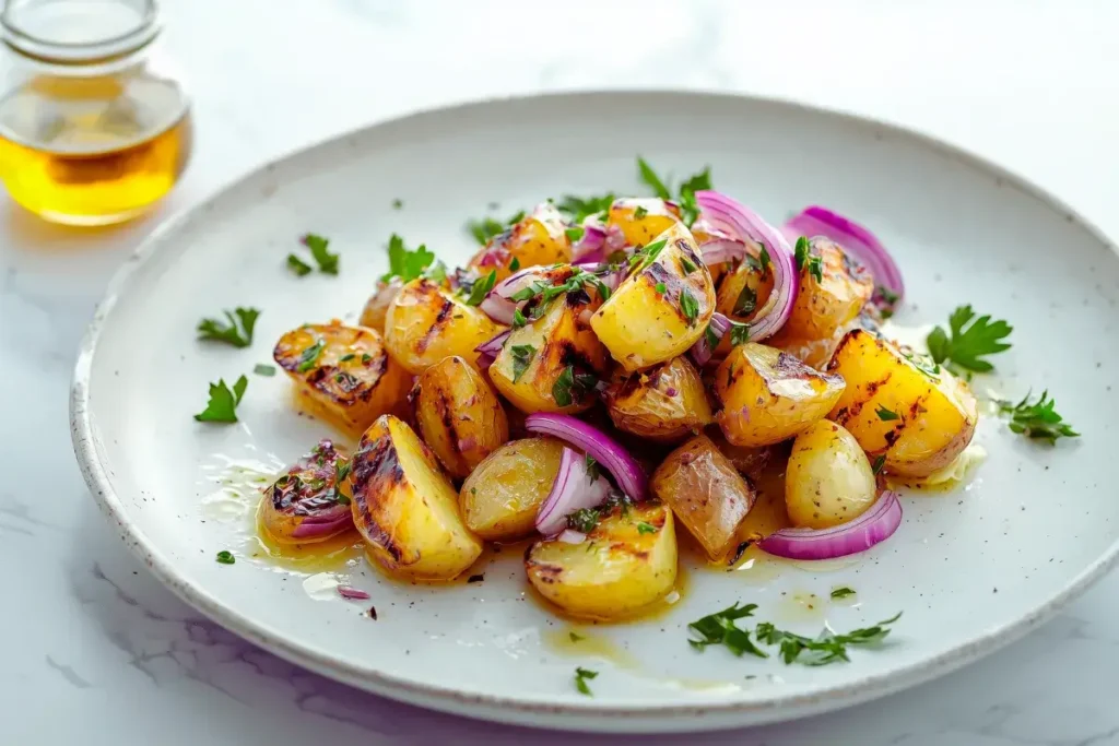 A bowl of creamy salad with a unique twist