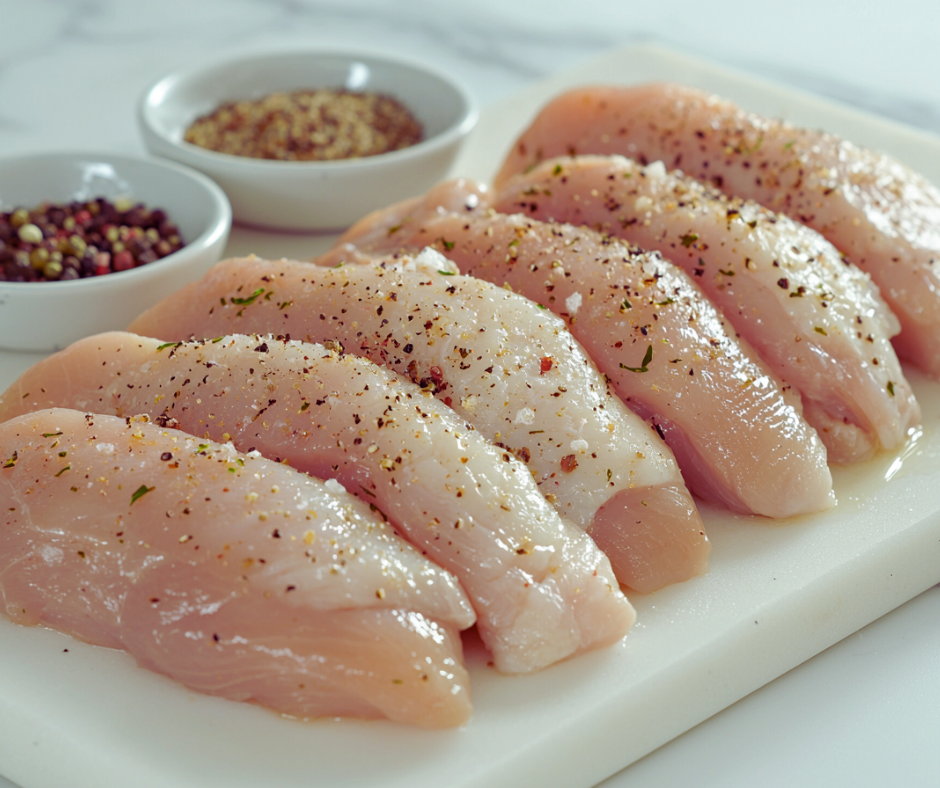 Prepped raw chicken for slow cooking