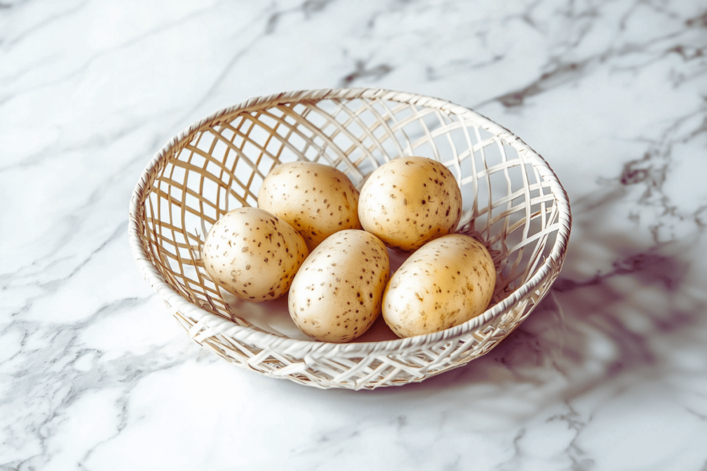 Makah Ozette potatoes in a basket