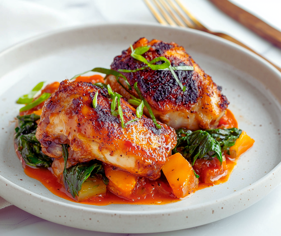 Jezebel Chicken with vibrant sauce