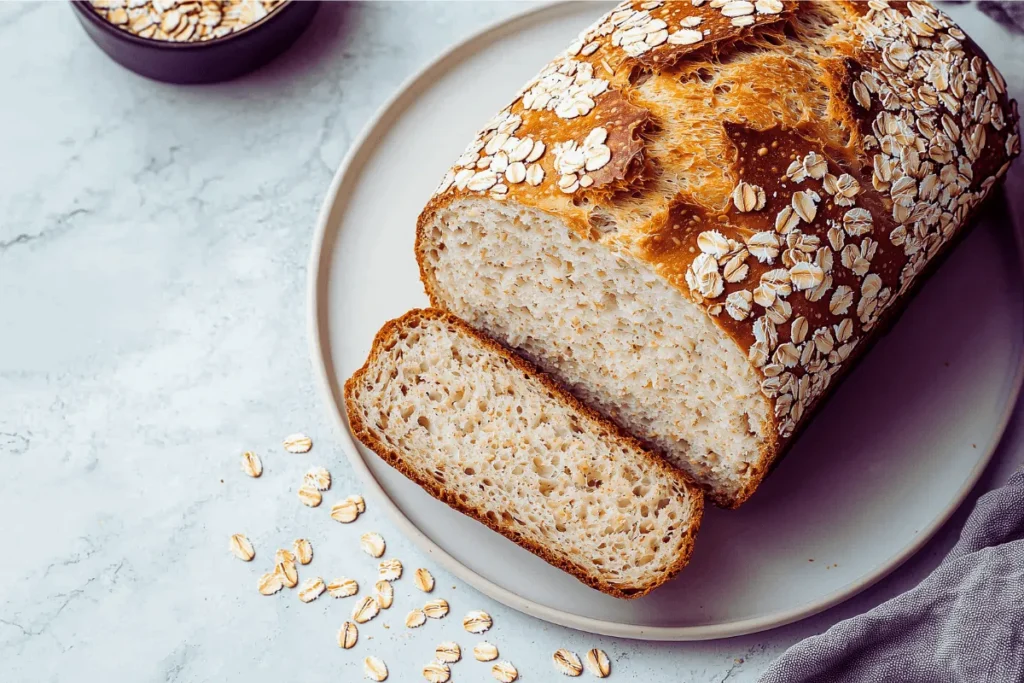 Loaf of mixed oat and wheat bread