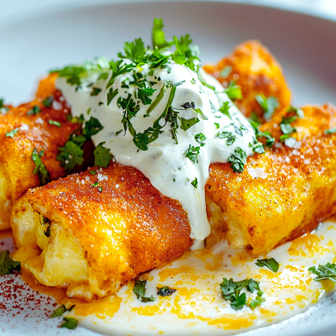 Crispy enchiladas on a plate