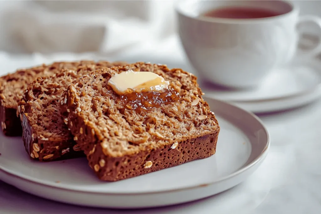 "Oat Molasses Bread with Jam"