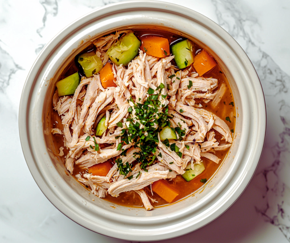 Fresh vegetables and spices arranged for a healthy slow-cooked meal