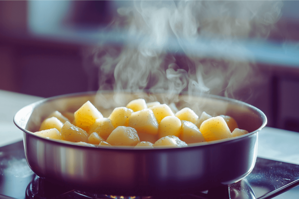 "Perfectly cooked potatoes for salad"